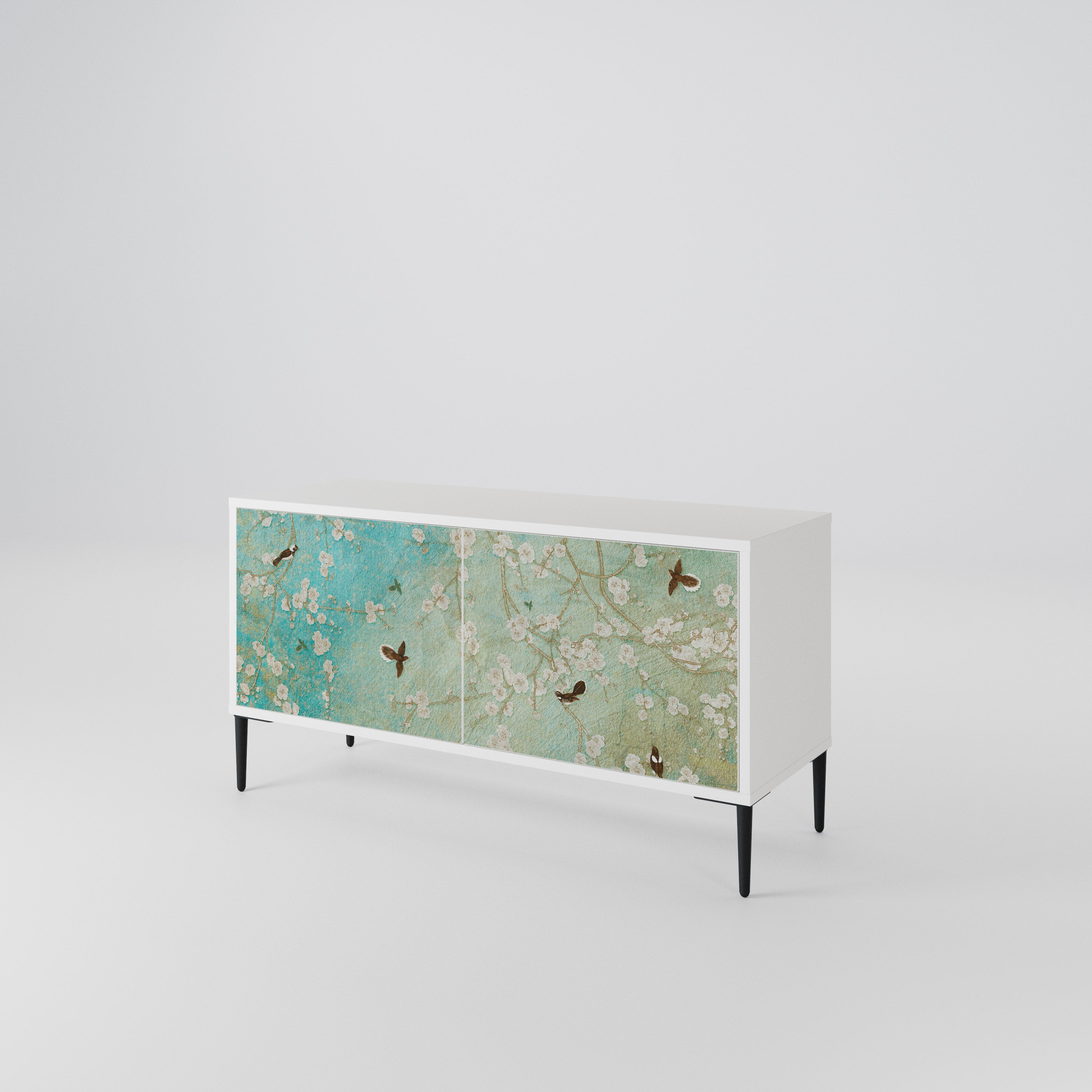 BLOOMING CHARM Compact 2-Door TV Cabinet
