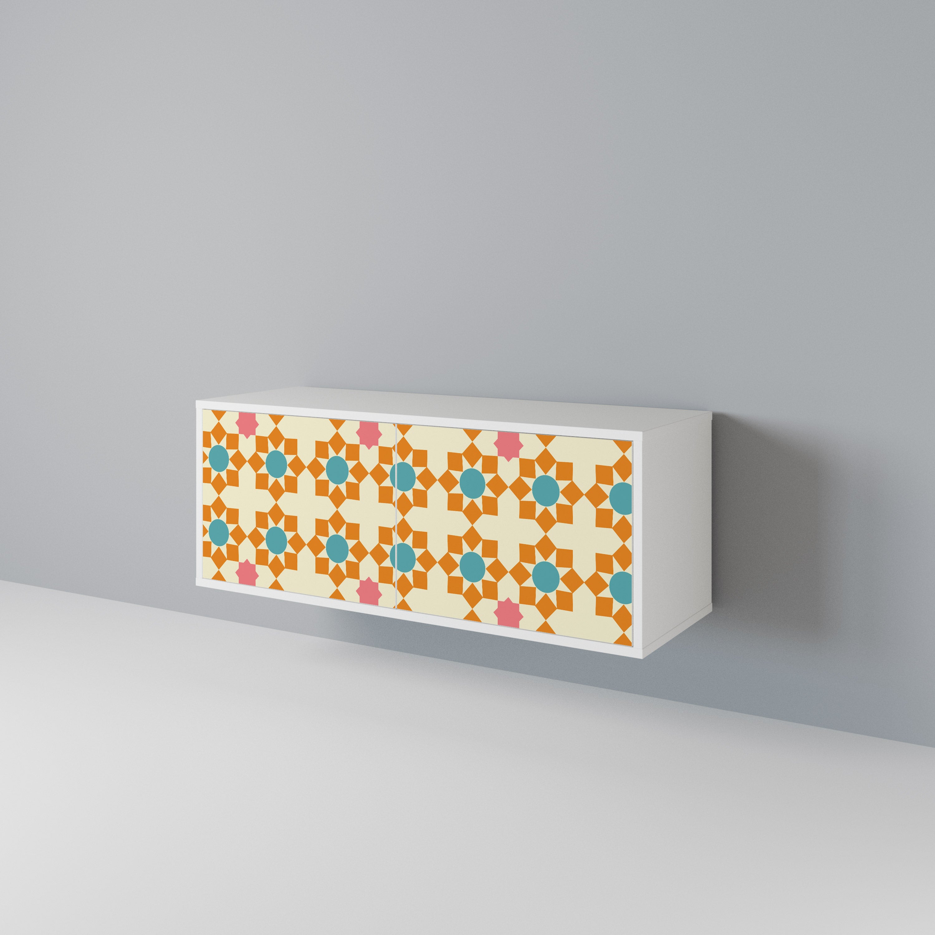 FLORAL DECOR Compact 2-Door TV Cabinet