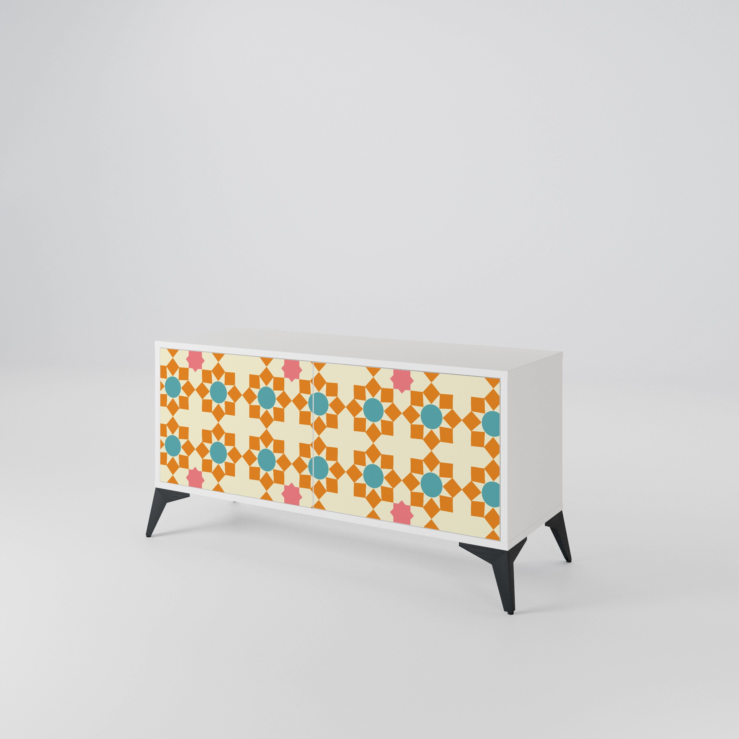 FLORAL DECOR Compact 2-Door TV Cabinet