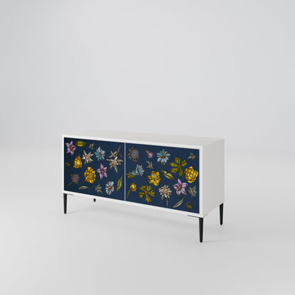 FLOWERS ON NAVY BLUE Móvel de TV Compacto de 2 Portas