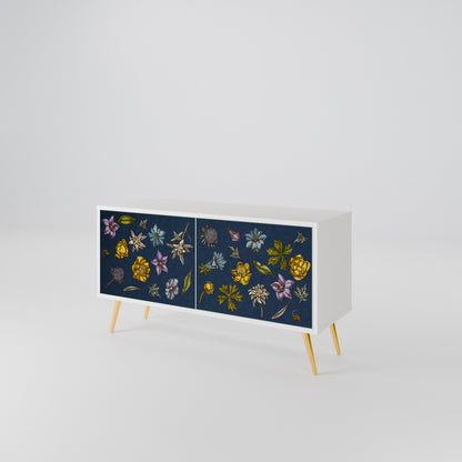 FLOWERS ON NAVY BLUE Móvel de TV Compacto de 2 Portas