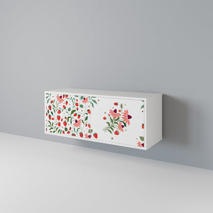 FLOWERS AND STRAWBERRIES Móvel de TV Compacto de 2 Portas
