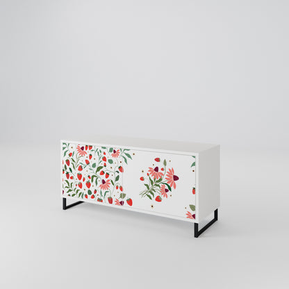 FLOWERS AND STRAWBERRIES Móvel de TV Compacto de 2 Portas