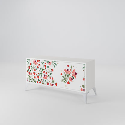 FLOWERS AND STRAWBERRIES Móvel de TV Compacto de 2 Portas