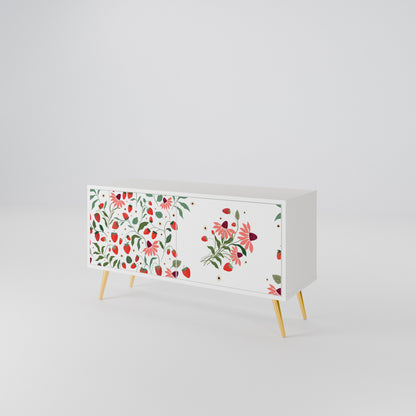 FLOWERS AND STRAWBERRIES Móvel de TV Compacto de 2 Portas