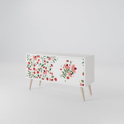 FLOWERS AND STRAWBERRIES Móvel de TV Compacto de 2 Portas