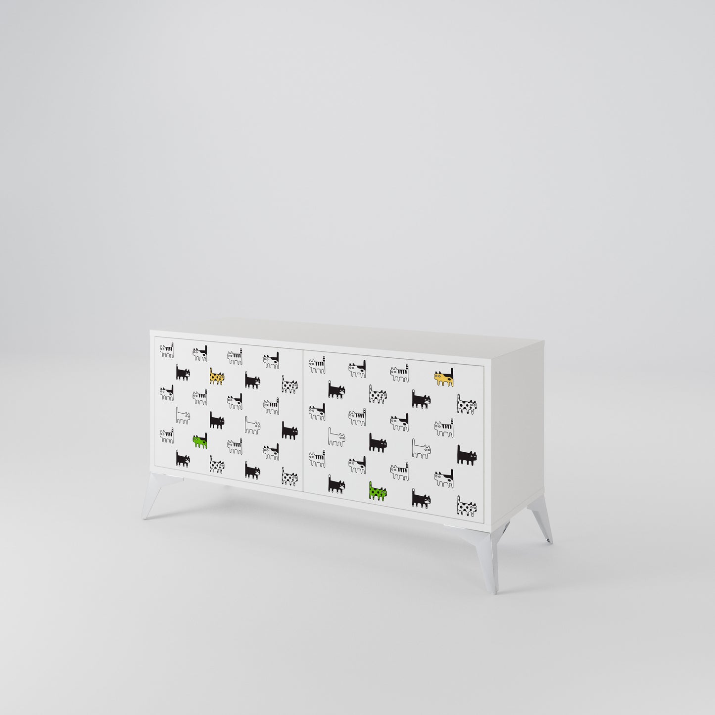 CATS COMPILATION Compact 2-Door TV Cabinet