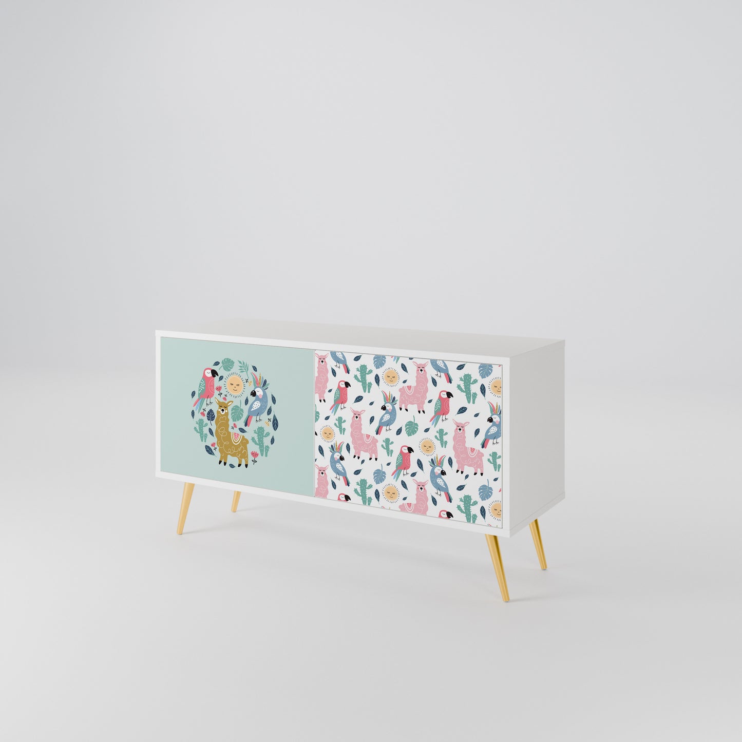 COLORFUL ALPACAS Móvel de TV Compacto de 2 Portas