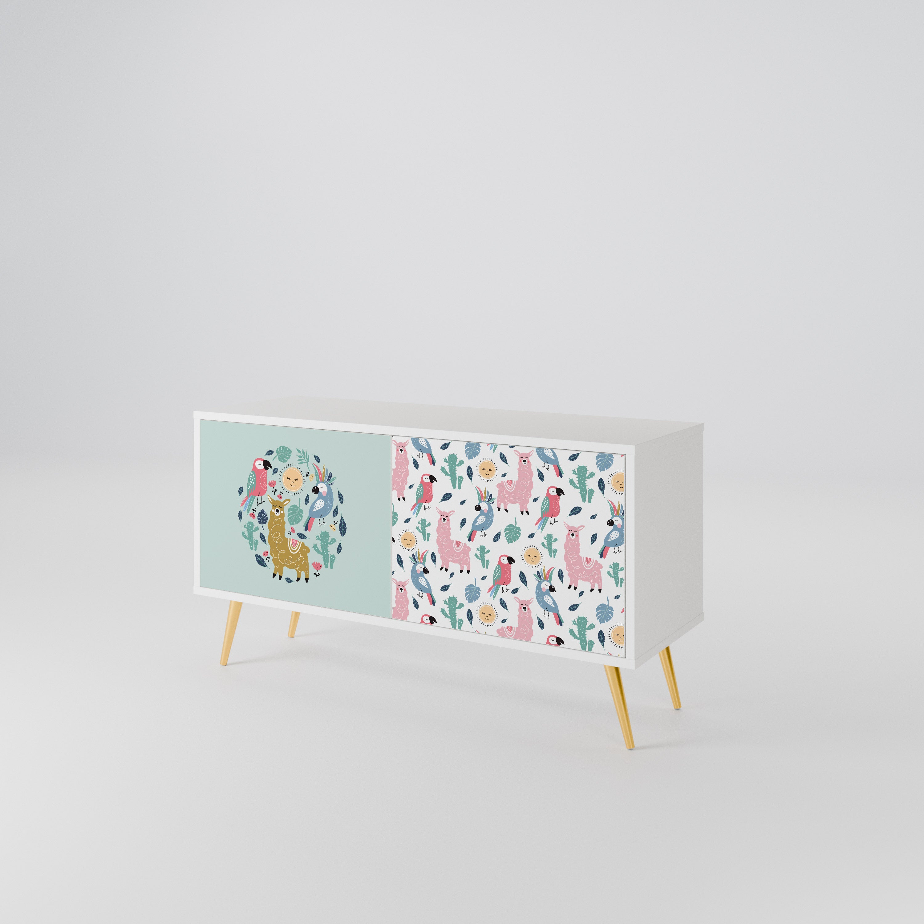 COLORFUL ALPACAS Móvel de TV Compacto de 2 Portas