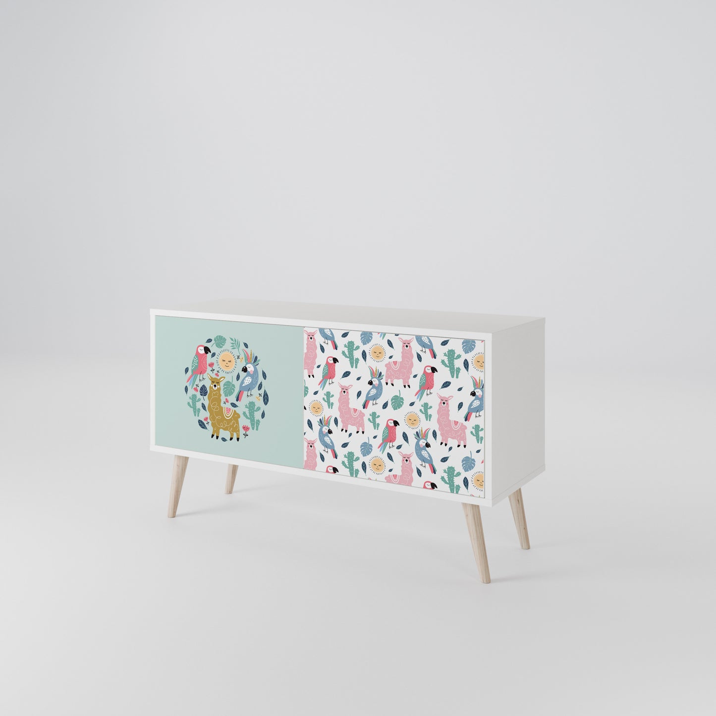 COLORFUL ALPACAS Móvel de TV Compacto de 2 Portas