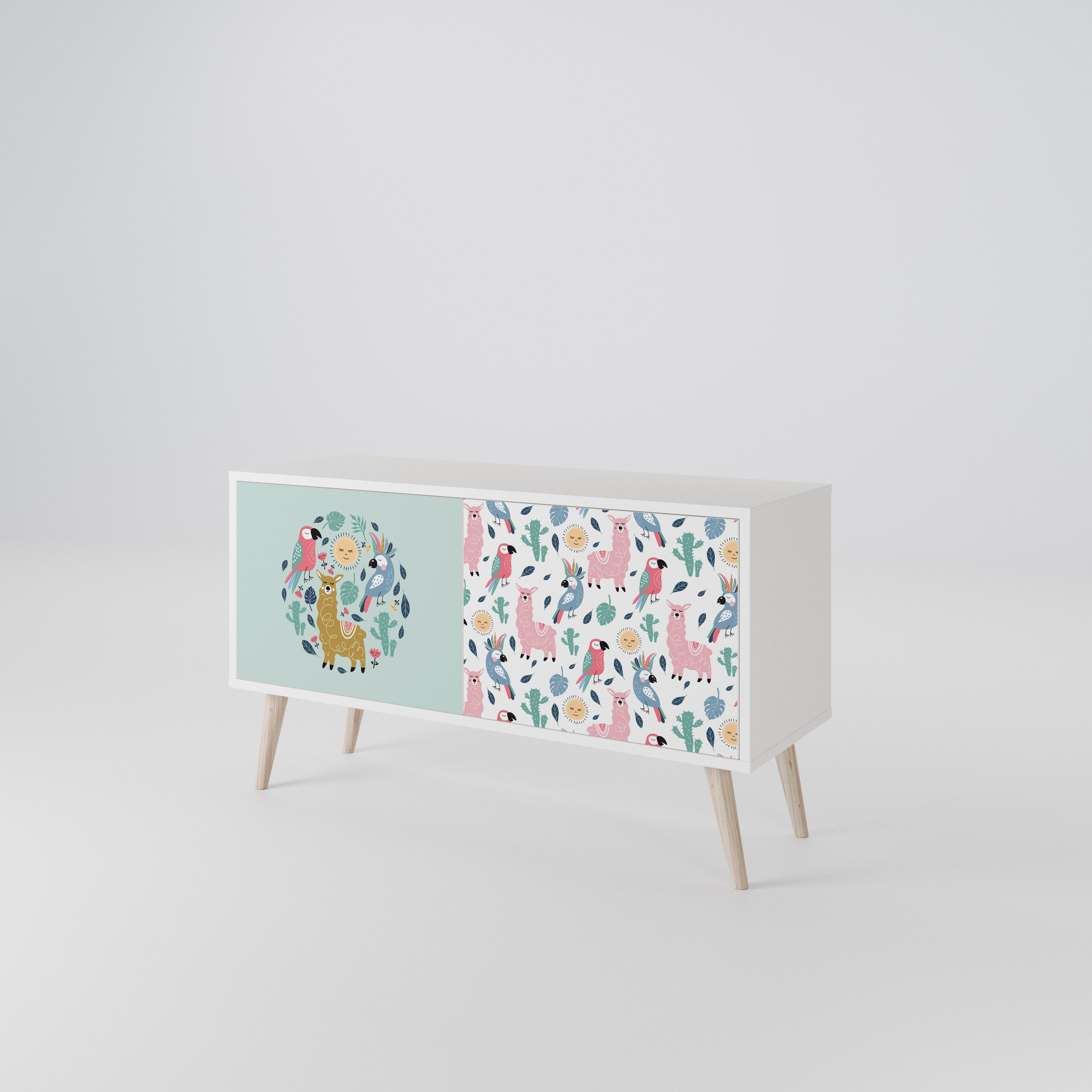 COLORFUL ALPACAS Móvel de TV Compacto de 2 Portas