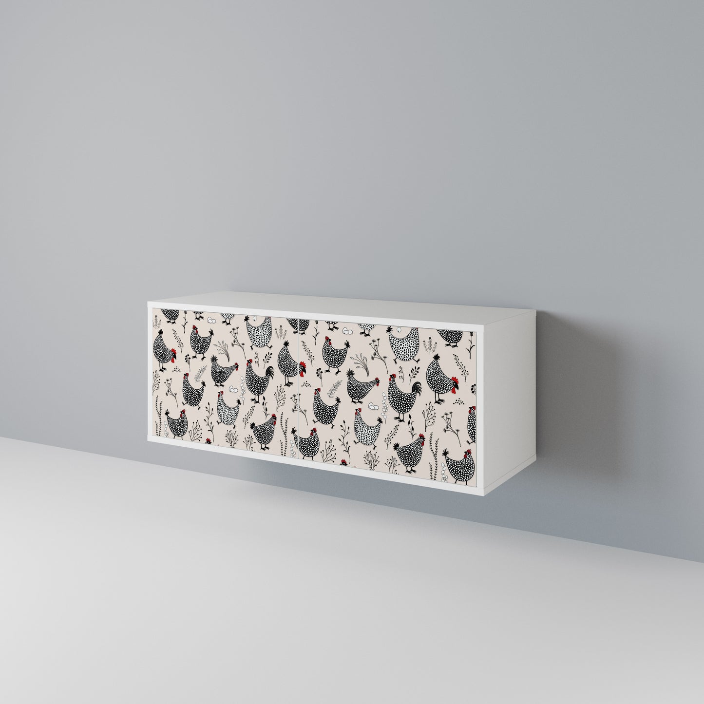 HAPPY HENS Compact 2-Door TV Cabinet