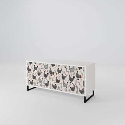 HAPPY HENS Compact 2-Door TV Cabinet