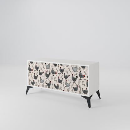 HAPPY HENS Compact 2-Door TV Cabinet