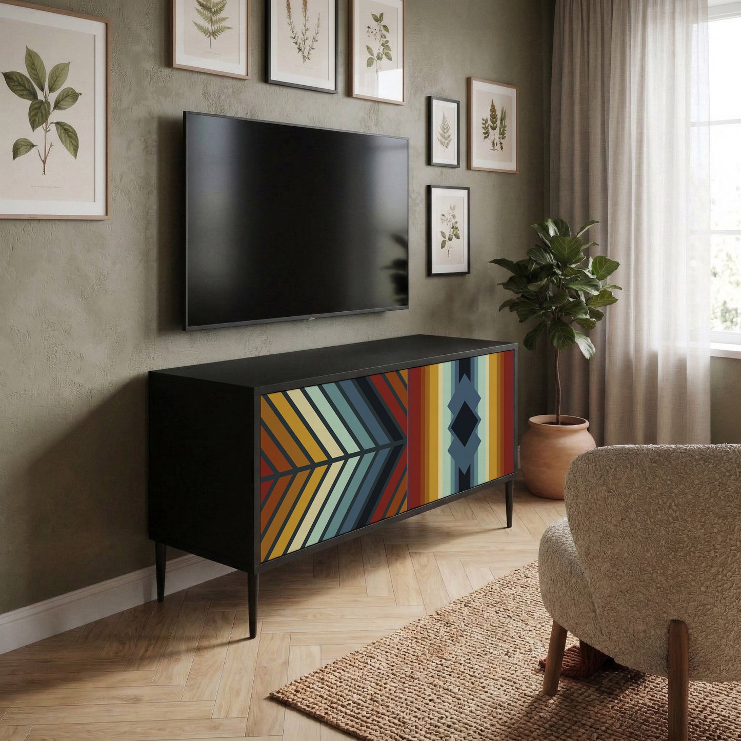 INDIGENOUS ZIGZAG Móvel de TV Compacto de 2 Portas