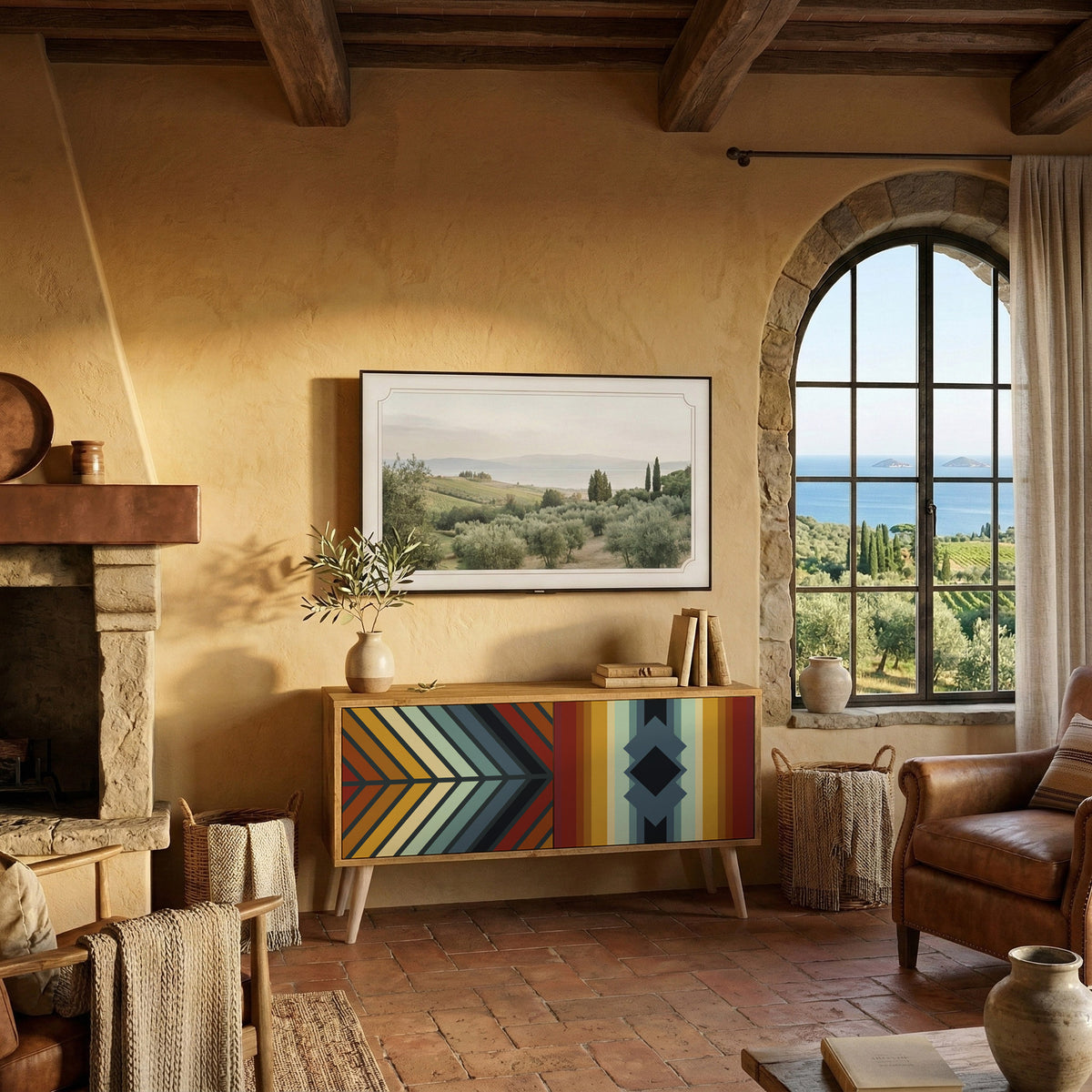 INDIGENOUS ZIGZAG Compact 2-Door TV Cabinet