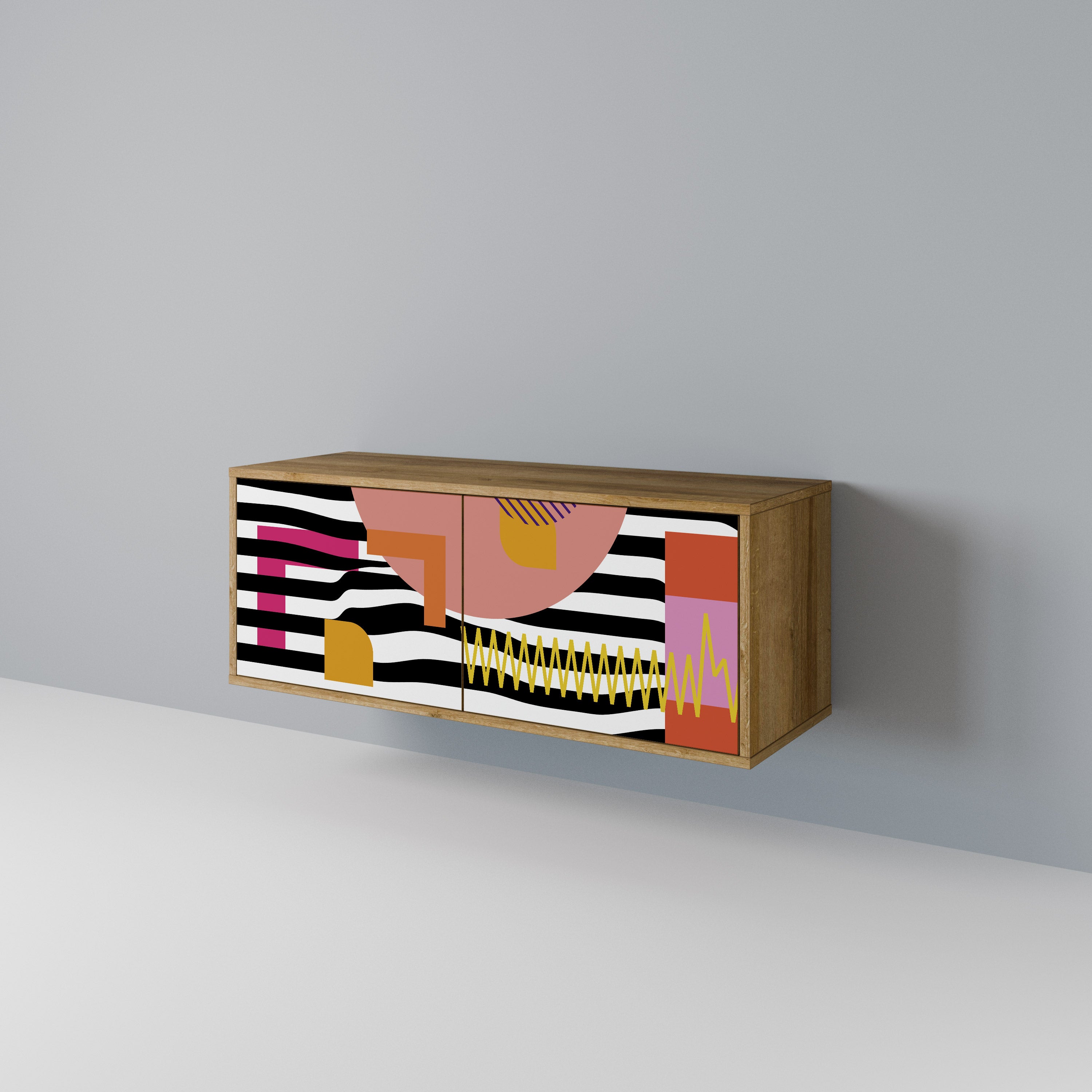 CHROMATIC ABSTRACT Compact 2-Door TV Cabinet