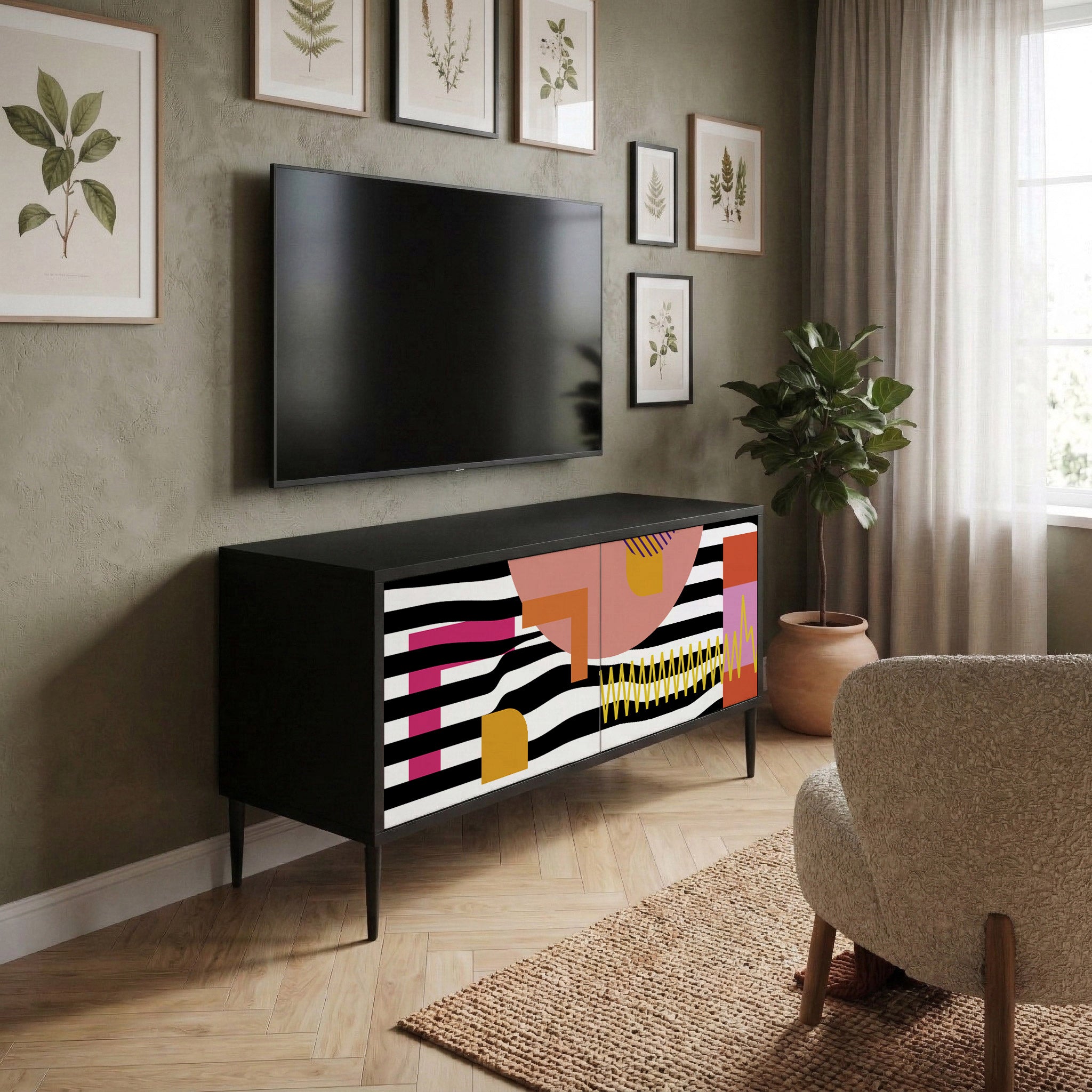 CHROMATIC ABSTRACT Móvel de TV Compacto de 2 Portas