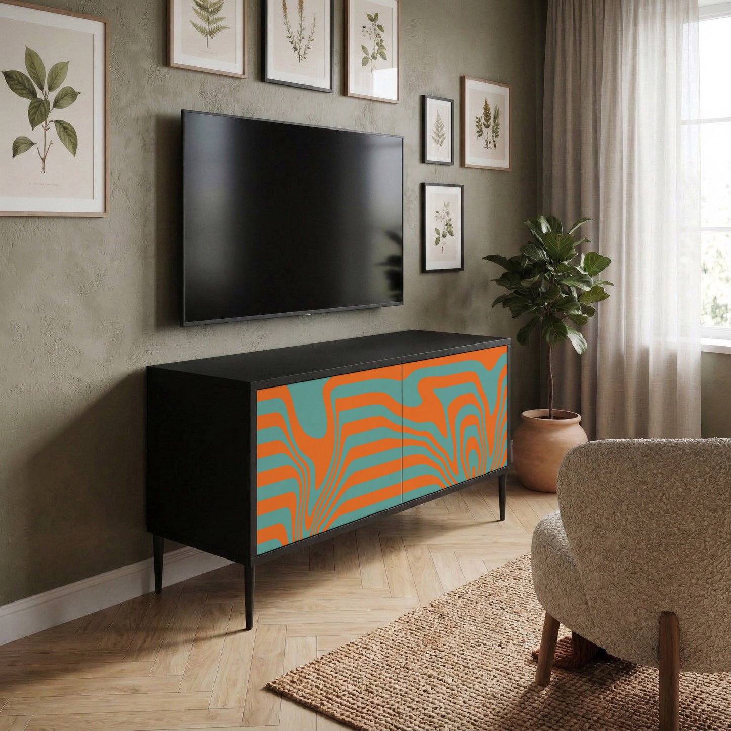 LINE COLLAPSE Móvel de TV Compacto de 2 Portas