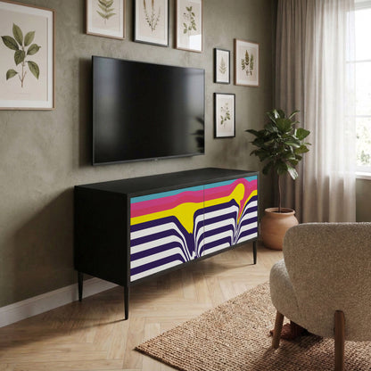COLORFUL DIVERSION Móvel de TV Compacto de 2 Portas