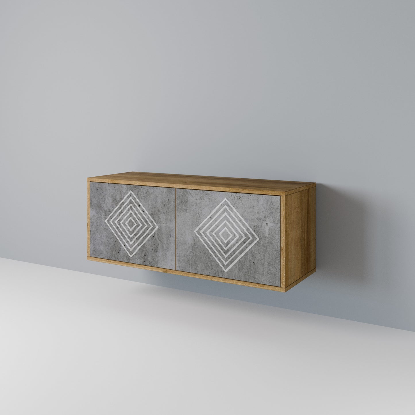 POLYGONAL ARTISTRY Móvel de TV Compacto de 2 Portas