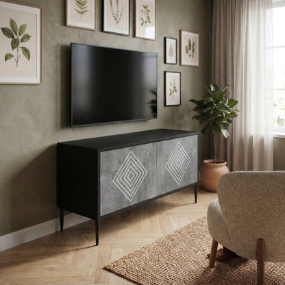 POLYGONAL ARTISTRY Móvel de TV Compacto de 2 Portas