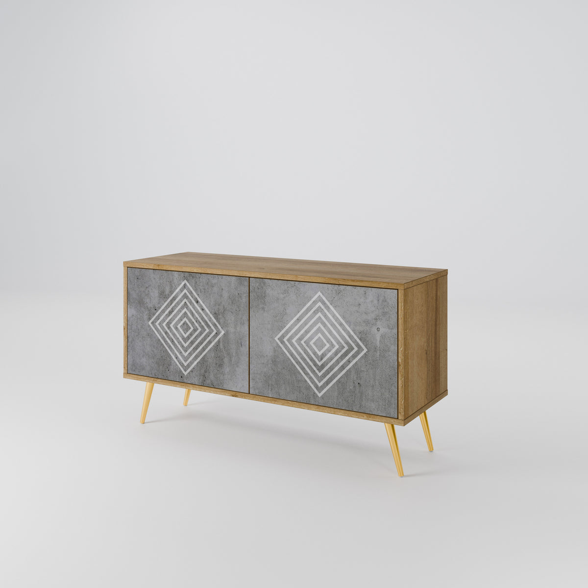 POLYGONAL ARTISTRY Móvel de TV Compacto de 2 Portas