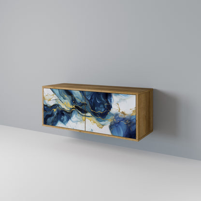 INKY MARBLE Móvel de TV Compacto de 2 Portas