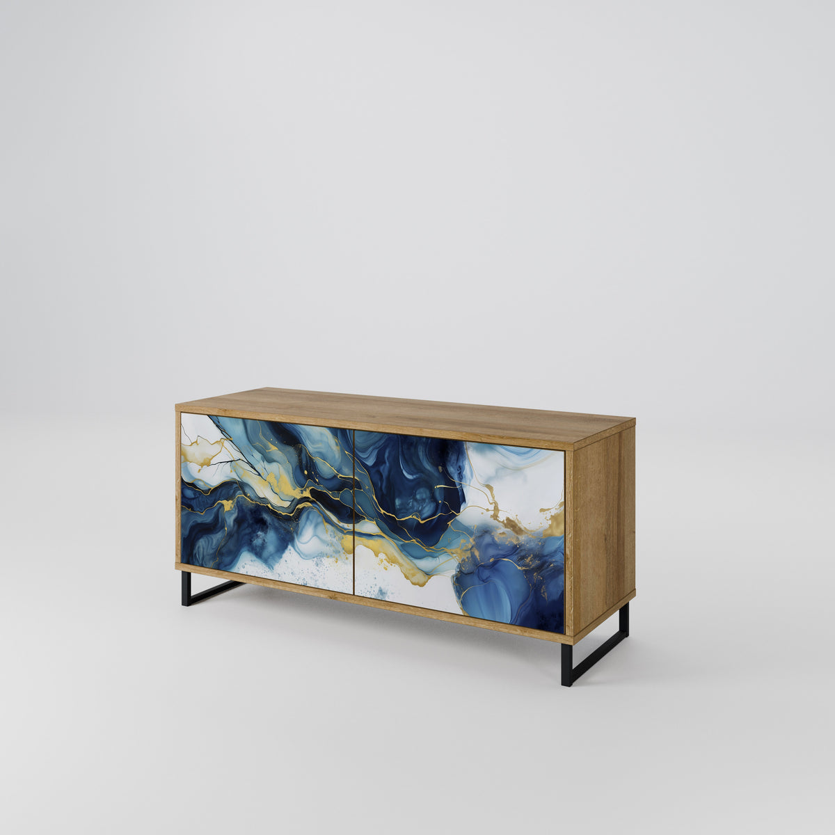 INKY MARBLE Móvel de TV Compacto de 2 Portas