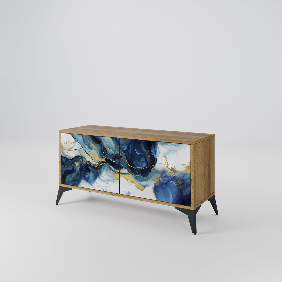 INKY MARBLE Móvel de TV Compacto de 2 Portas