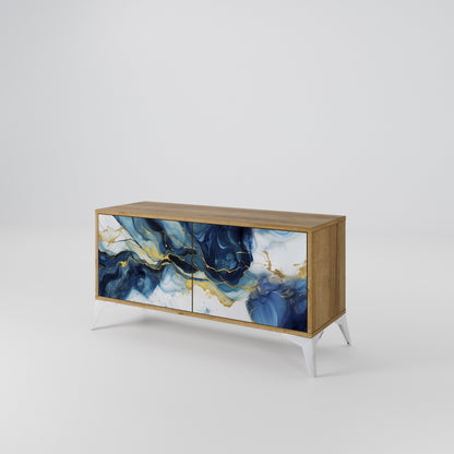 INKY MARBLE Móvel de TV Compacto de 2 Portas