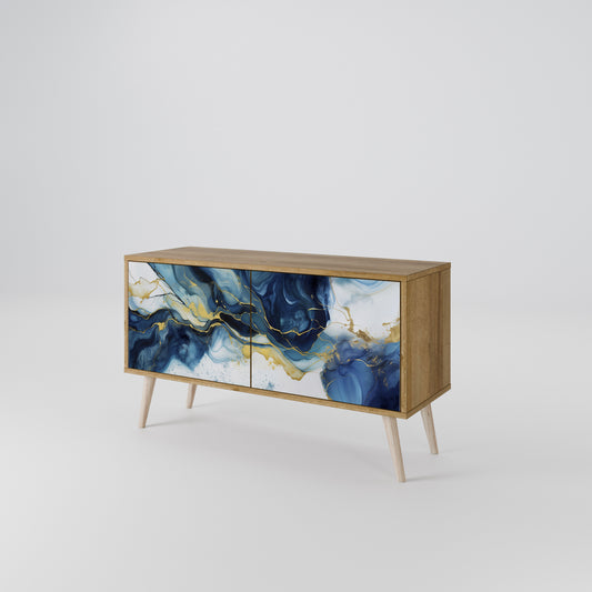 INKY MARBLE Móvel de TV Compacto de 2 Portas