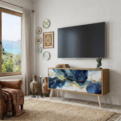 INKY MARBLE Móvel de TV Compacto de 2 Portas