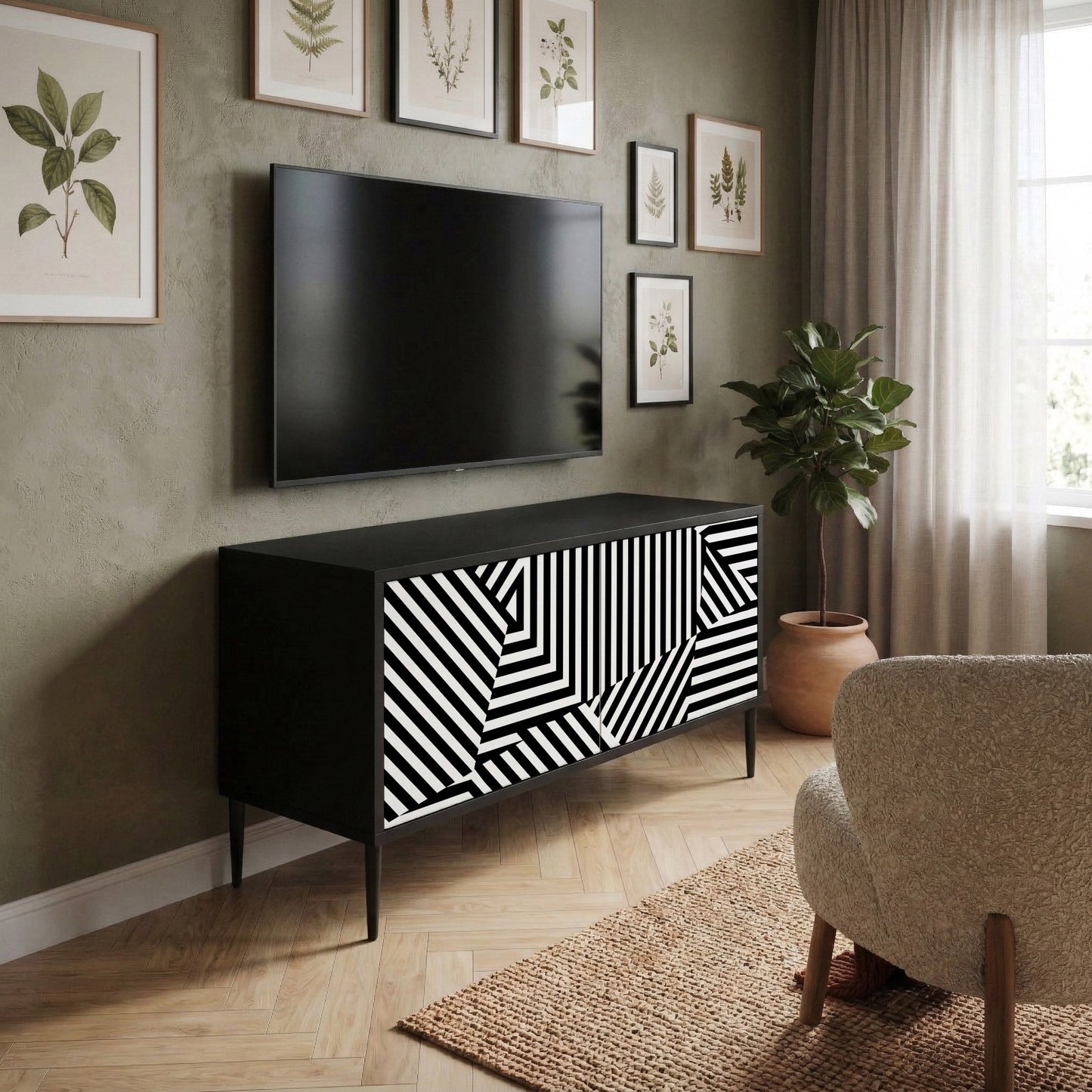 ILLUSIONARY LATTICE Móvel de TV Compacto de 2 Portas