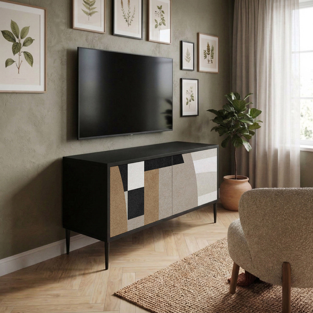 DELICATE MEMENTO Móvel de TV Compacto de 2 Portas