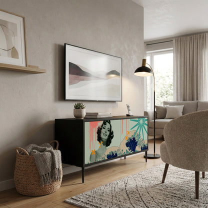 KANAGAWA BEAUTY Móvel de TV Compacto de 2 Portas