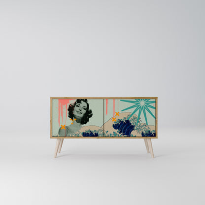 KANAGAWA BEAUTY Móvel de TV Compacto de 2 Portas