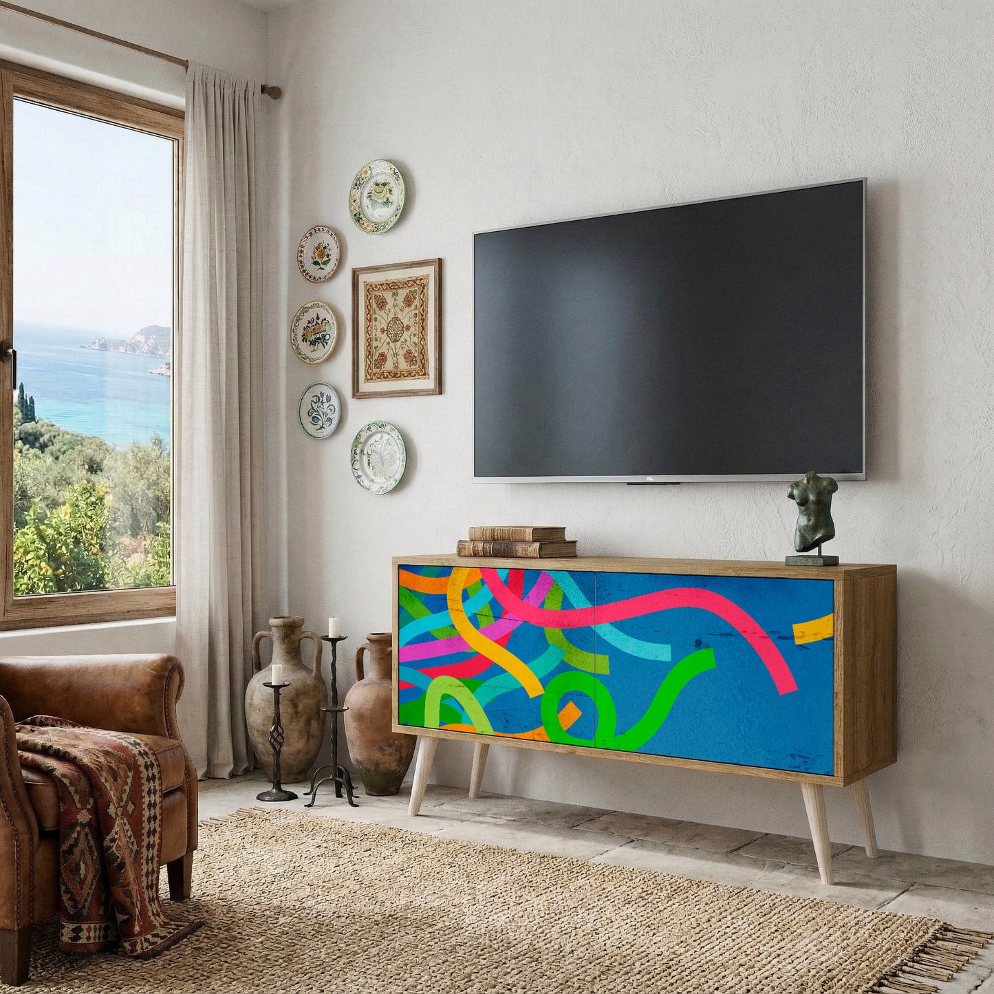 STREAMER TANGLE Móvel de TV Compacto de 2 Portas