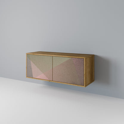 BEIGE GEOMETRY Móvel de TV Compacto de 2 Portas