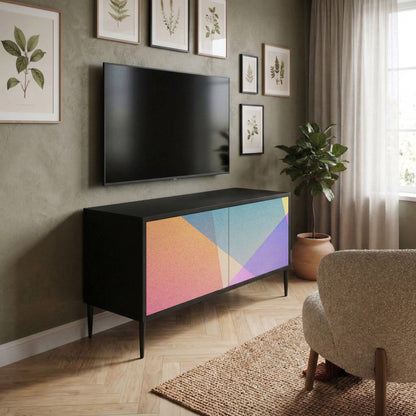 BRIGHT GEOMETRY Móvel de TV Compacto de 2 Portas