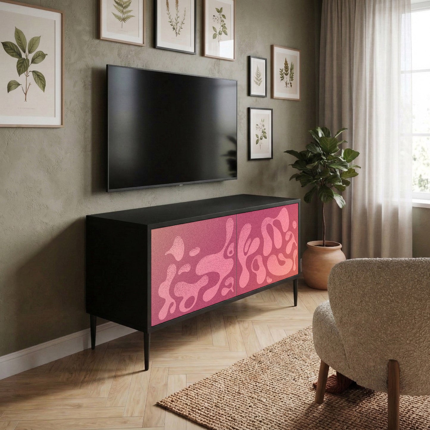 IRREGULAR PINK Móvel de TV Compacto de 2 Portas