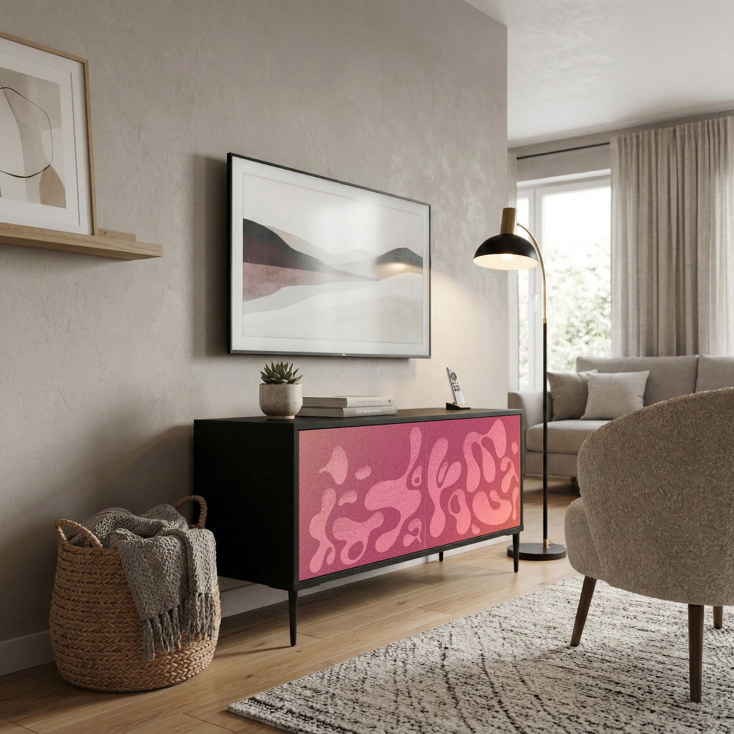 IRREGULAR PINK Móvel de TV Compacto de 2 Portas