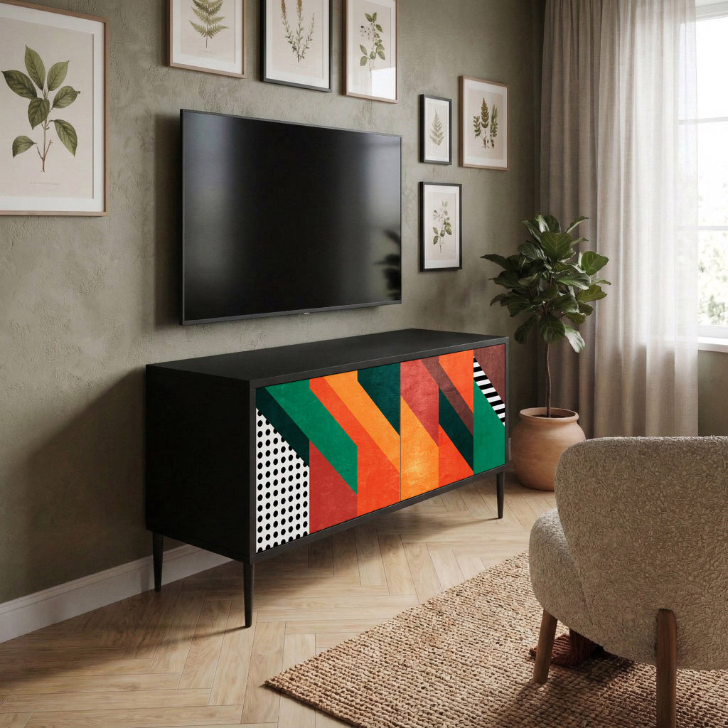 MAKESHIFT ARTISTRY Móvel de TV Compacto de 2 Portas