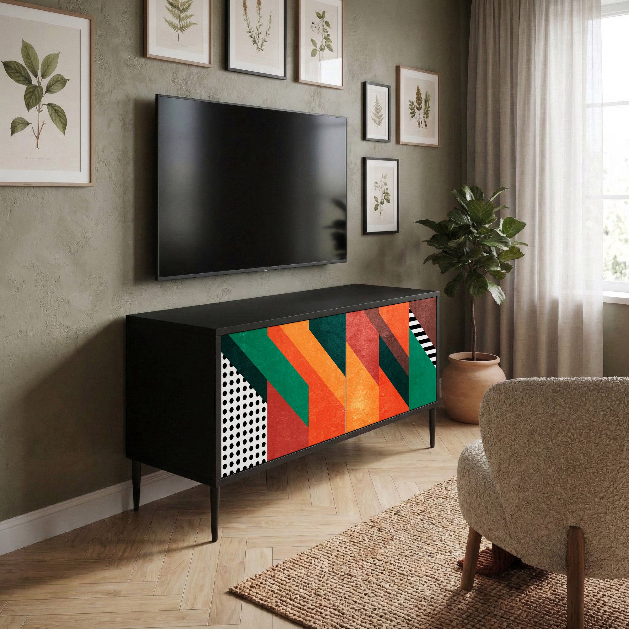 MAKESHIFT ARTISTRY Móvel de TV Compacto de 2 Portas