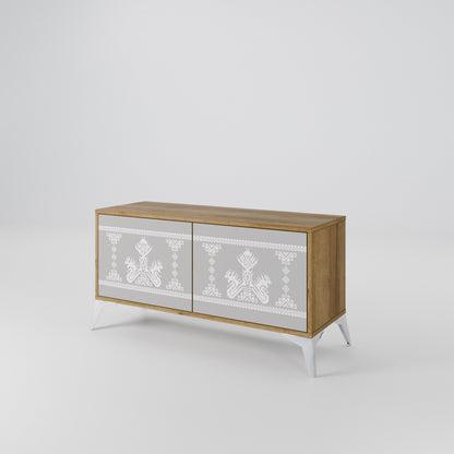 THAI GRAY Móvel de TV Compacto de 2 Portas