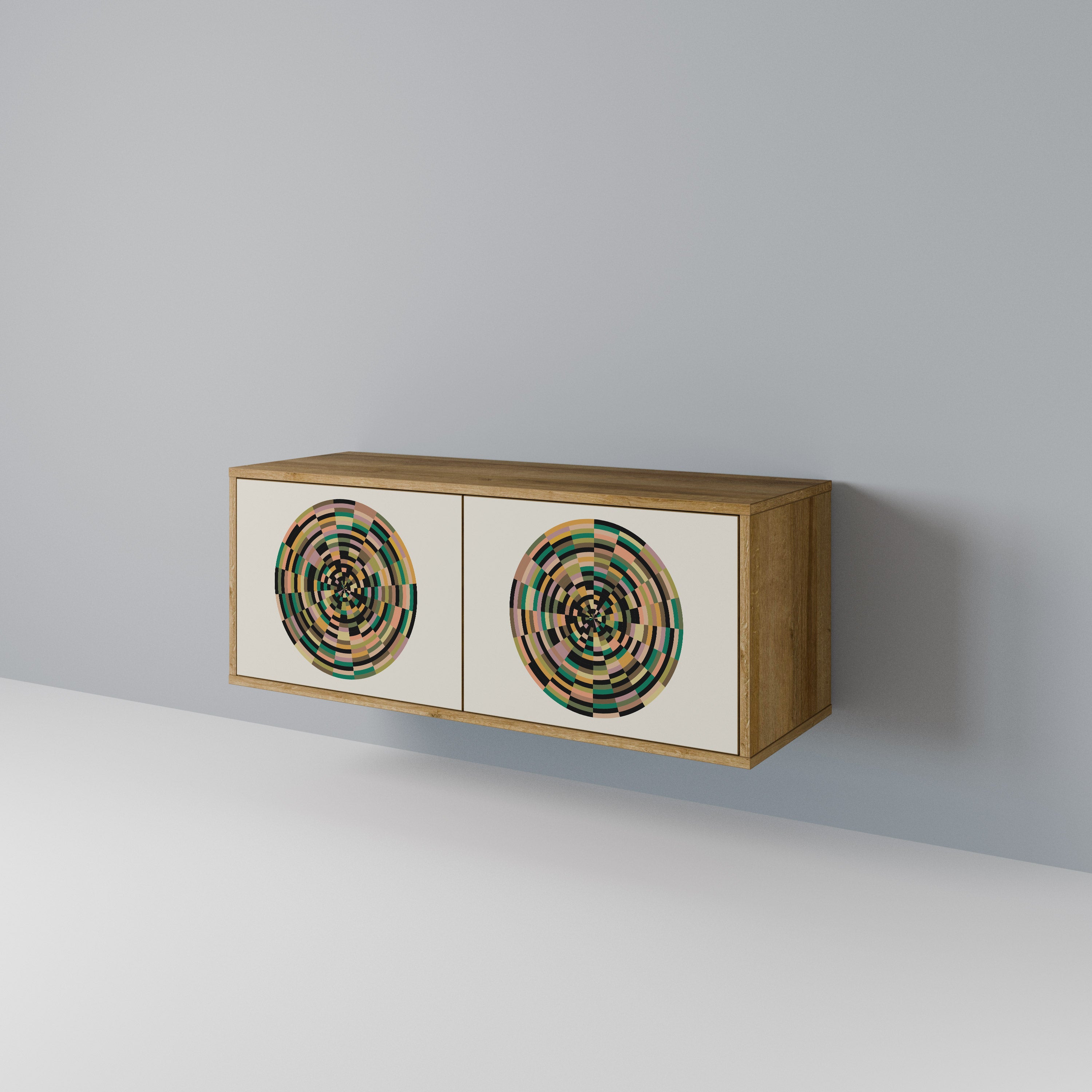 GREEN CIRCLES Móvel de TV Compacto de 2 Portas