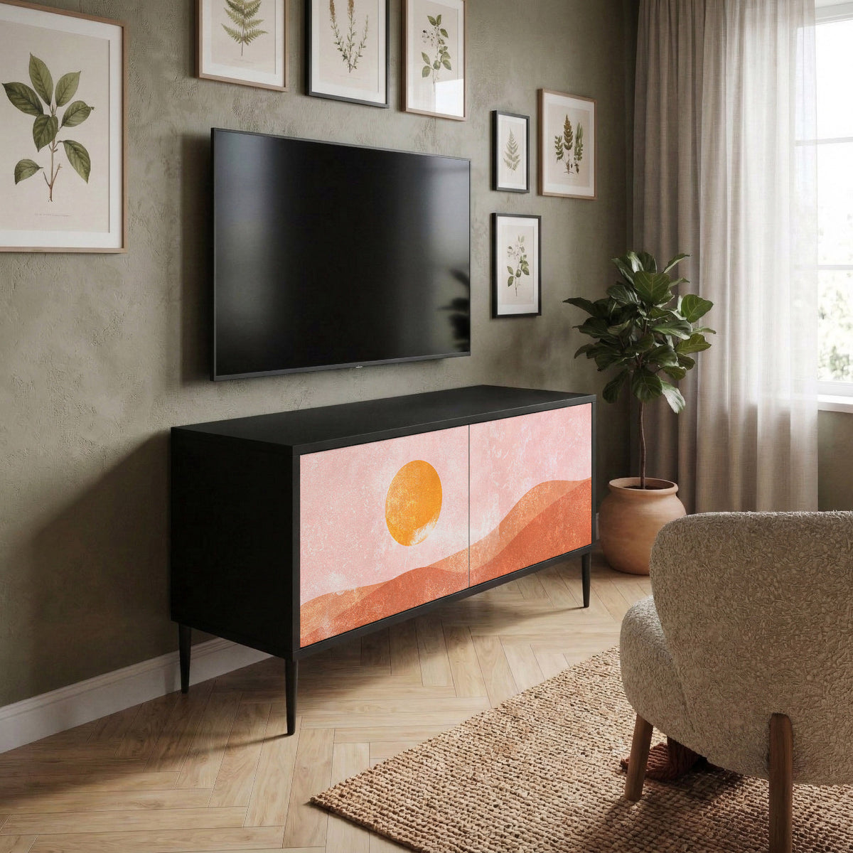 LUMINOUS SUNLIGHT Móvel de TV Compacto de 2 Portas