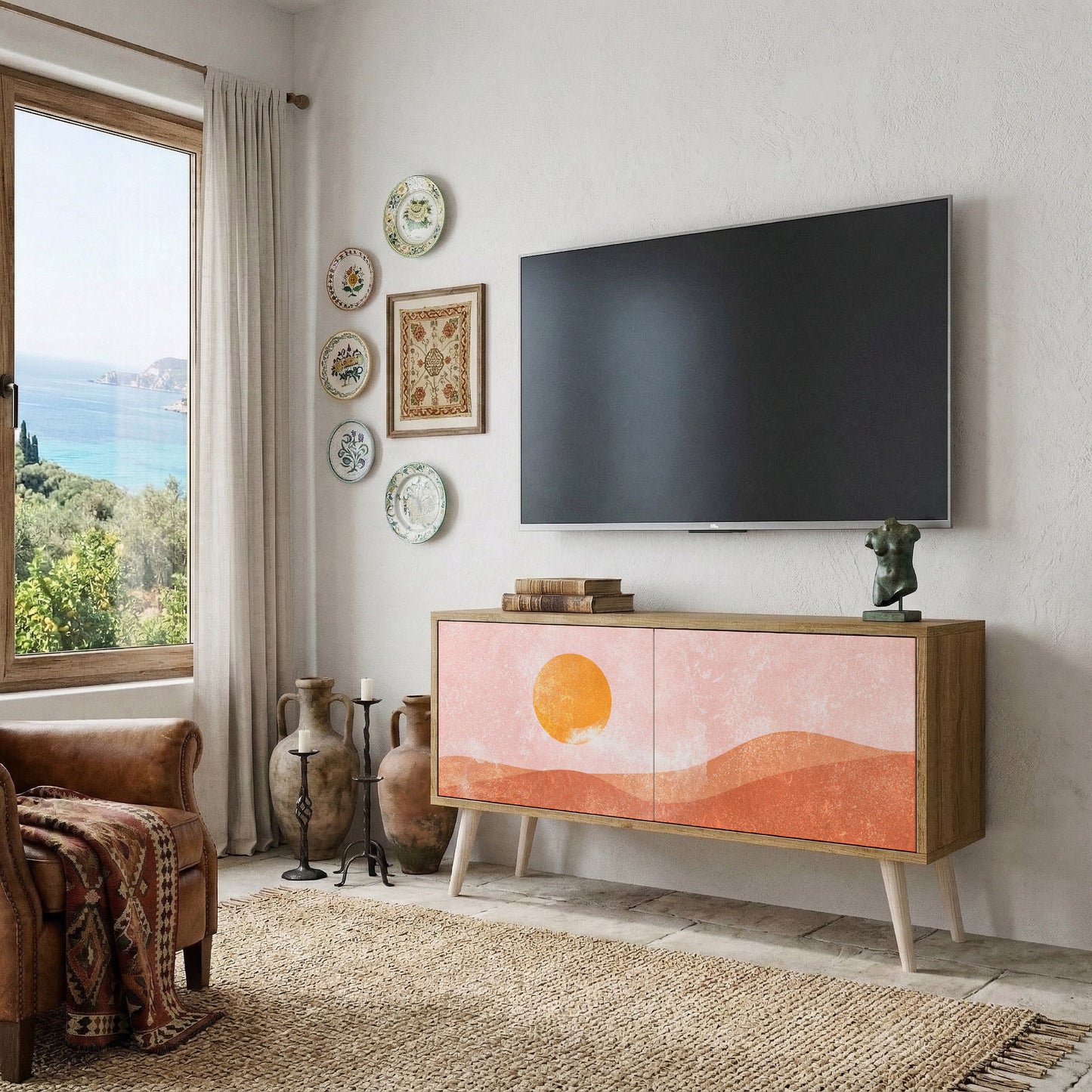 LUMINOUS SUNLIGHT Móvel de TV Compacto de 2 Portas