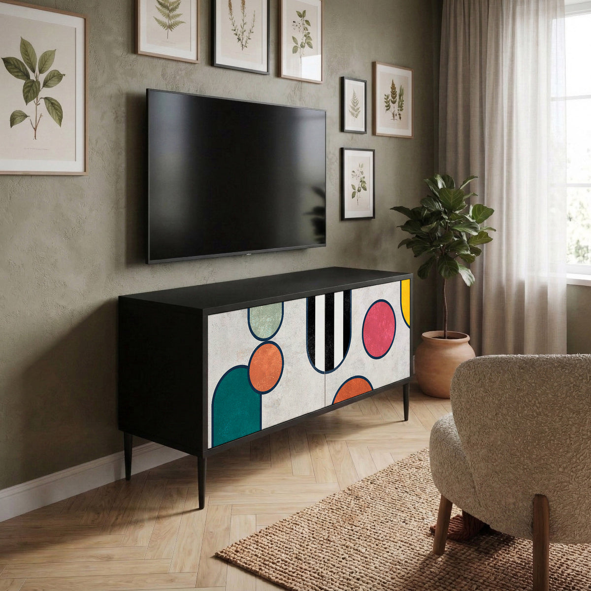COOL STORY Móvel de TV Compacto de 2 Portas