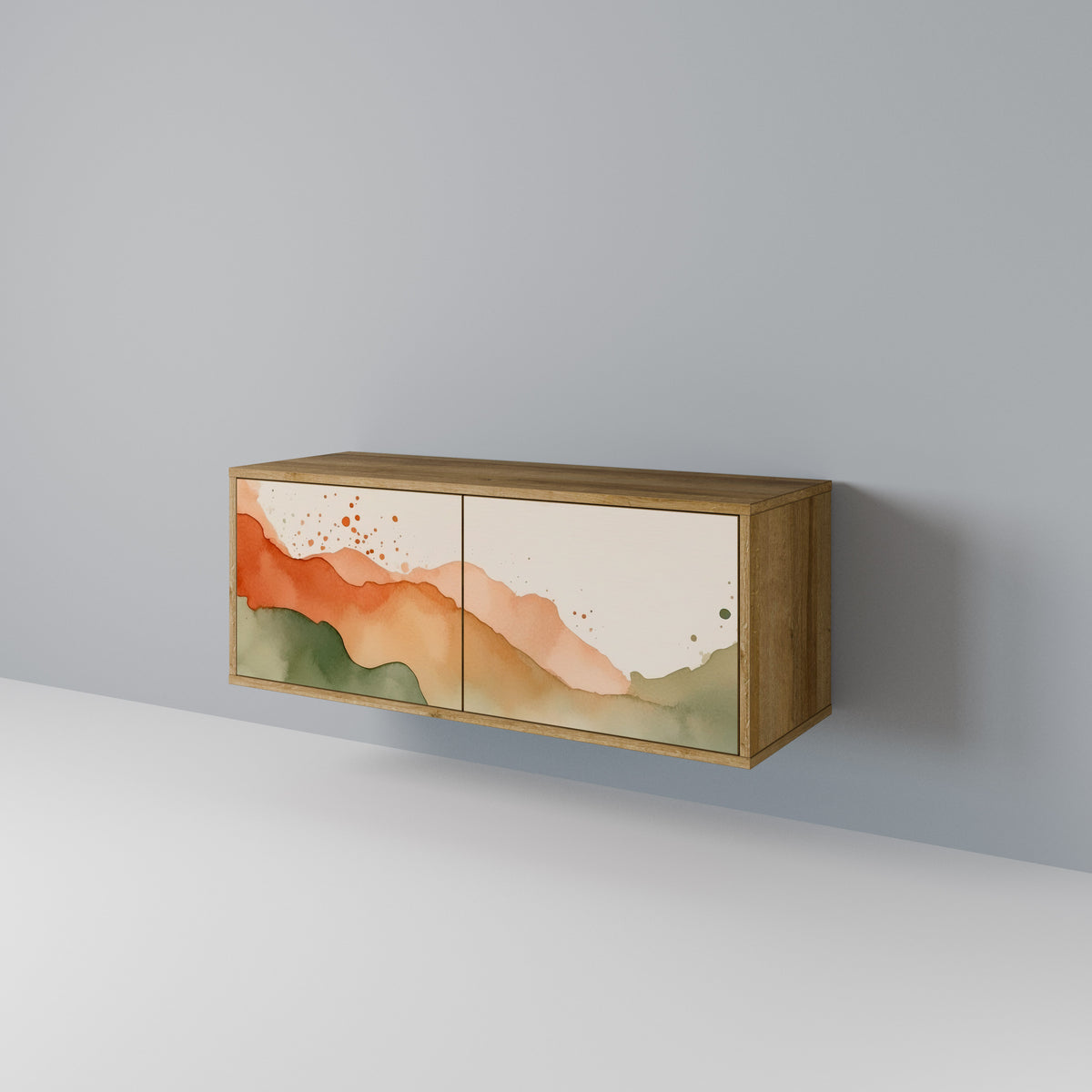 WATERCOLOUR PEAKS Móvel de TV Compacto de 2 Portas